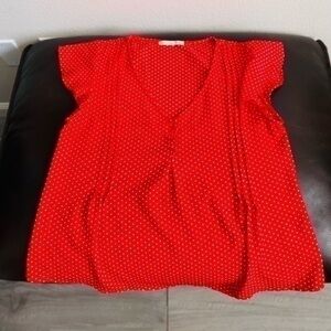 Active USA polka dots top red and white w